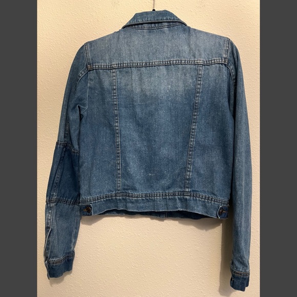 #1621 Free People Rumors Two-Tone Denim Jean Jacket Small - Picture 5 of 6